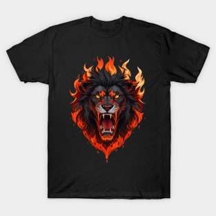 lion fire roar T-Shirt